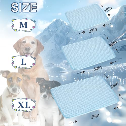 Dog Cooling Mat Thicken Cooling Mat for Dogs Self Cooling Pad for Dog Non-Slip Dog Bed Mats (Q-Max>0.5) for Indoor & Outdoor Car Seats - size: 22*16in