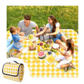CUNCUI Large Picnic Blankets, 3 Layers Thick Soft Gingham Camping Blanket, 59X79IN Foldable Waterproof Rug, Portable Outdoor Mat for Beach Grass Hiking Park Travel, Sandproof, Machine Washable-Yellow - color: Yellow
