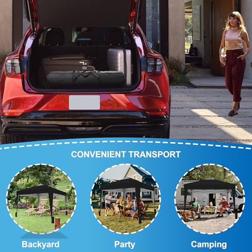 SANWAY 10x10 Pop Up Canopy Tent with Sidewalls x 4 – Easy Setup Canopy Tent, Waterproof, UV-Resistant, Portable with Carry Bag for Outdoor Events, Camping, and Backyard Parties – Black - color: Grey (Canopy with 4 Sidewalls)