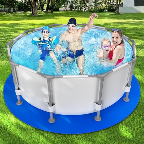 15FT Round Pool Liner Pad for Above Ground Pools, Thickened Puncture-Resistant Under Mat, Heavy-Duty Underlayment, Outdoor Tarp Protector for Concrete/Lawn, Pool Floor Base Pad, Extends Liner Life - size: 15' Round