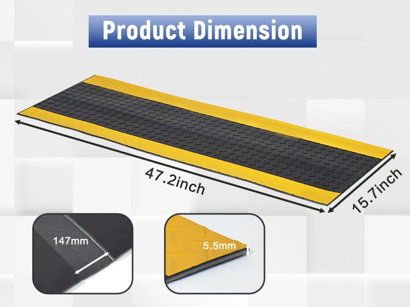 Rubber Cord Cover Mat 47.2in Cable Protector Mat Heavy Duty Grip Cord Hider to Avoid Cable Trips