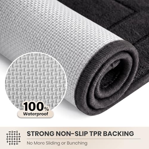 PURRUGS Dirt Trapping Door Mat 34" x 59", Non-Slip/Skid Machine Washable Entryway Area Rug, Dog Doormat, Super Absorbent Welcome Mat for Muddy Wet Shoes and Paws, Charcoal - color: Charcoal, size: 34" X 59"