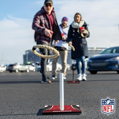 Solid Wood NFL Quoits Set with Direct Print HD Team Graphics – Tailgate Ring Toss Game – Great Gift for Any Football Fan! Ring Toss Family Outdoor Games for The Beach