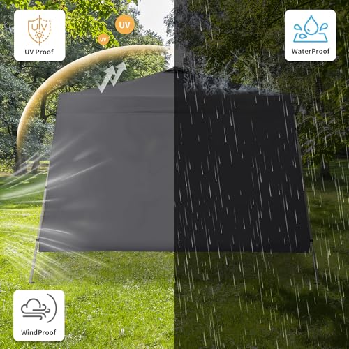 GDY 10x10 FT Pop Up Canopy Outdoor Instant Tent Slant Legs with a Sidewall,Equipment Vents, Portable Gazebo Shelter for Patio, Deck, Beach and Garden,Grey. - color: Gray
