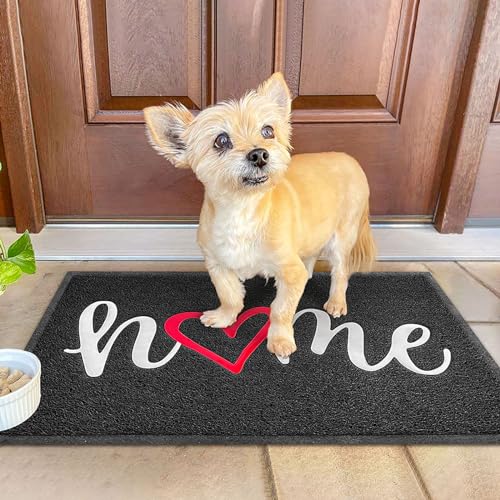 KILOCOCO Door Mat Outdoor Doormat Welcome Mat, Funny Home Mats Non-Slip Front Door Mat for Entrance, Easy Clean Indoor Door Mats for Garage, Yard, Patio, High Traffic Areas 20"x31.5", Black - color: Home, size: 1'8" x 2'8" (Rectangular)