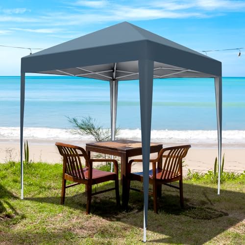 6.5x6.5ft Outdoor Pop Up Canopy Tents,Portable Instant Folding Shelter Gazebos,Waterproof Beach Tents,Easy Up Instant Commercial Canopy Tent,with Carry Bag,for Garden Event Wedding Party BBQ (Blue) - color: Blue, size: 6.5x6.5ft