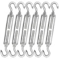yofit 6 Inch Turnbuckle, 6 Pcs Shade Sail Hardware with Stainless Steel Turnbuckles Kit Hook and Hook Turnbuckle Tensioner for Sun Shade Cables Wire Rope Patio Outdoor - size: 6 Inch Turnbuckle-6 pcs