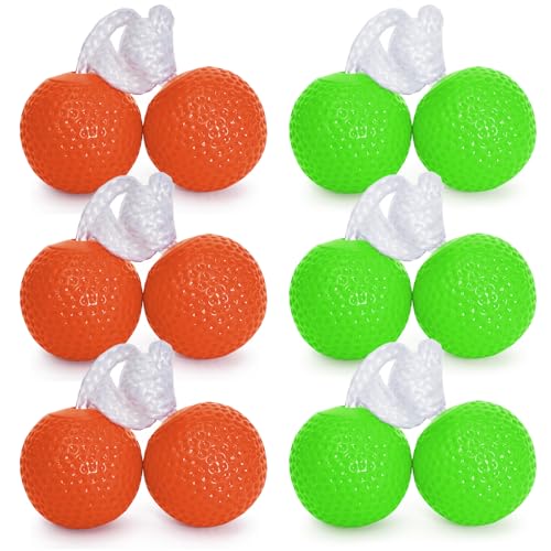 KH Ladderball Balls Set Replacement Balls Ladder Toss Game Balls Soft Golf Balls Safe for Kids(6 Pack) - color: Orange,green