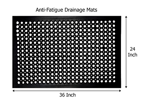 IRONGATE Rubber Doormat - 2 Pack Non Slip Anti Fatigue Indoor Outdoor Rubber Floor Mat - Heavy Duty Commercial Kitchen Ramp Pool Restaurant Garage Floor Mat - Anti Slip Bar Drainage Mat - 24x36 - size: 2 Pack - 24 x 36 Inches