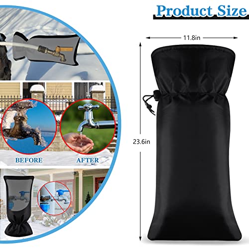 Large Faucet Cover, Outdoor Winter Faucet Protector, Spigot Cover Water Spigot Socks for Freeze Protection, 23.6'H x 11.8'W, Thickened Waterproof Insulation for Outdoor Garden Hose Tap(1 Piece)