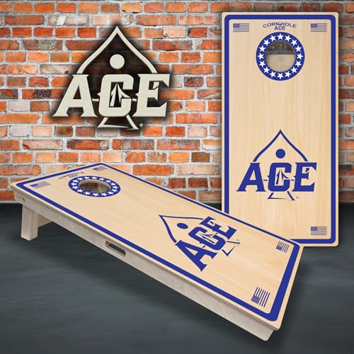 CornholeAce ACE PRO Professional Cornhole Boards - No Bounce! Triple Wide Legs, 3/4" Baltic Birch Plywood, Handles, Regulation Size (4x2ft), Tournament Style, Made in USA - color: Stars