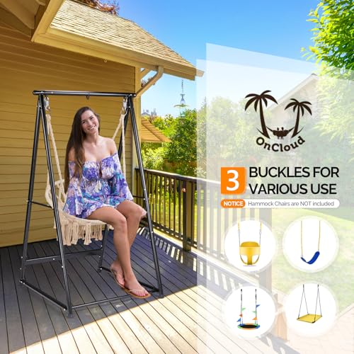 ONCLOUD Hammock Chair Stand, Heavy Duty Steel Stand with Stable Construction, 660 LBS Weight Capacity, Weatherproof Hammock Stand for Patio, Garden, Indoor - style: Stand Only