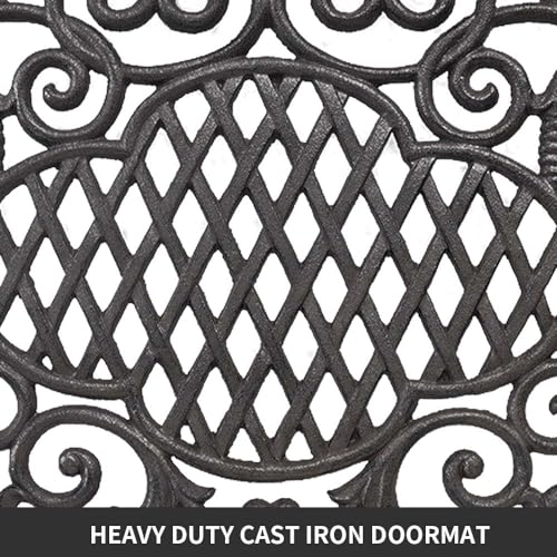 CT Copper Tailor Heavy Duty Cast Iron Doormat,Rectangle Outdoor Mat,Non-Slip Front Door Mat,Entrance Mat,Shoe Scraper,24”x 13.78”,Exquisite Scrolls Pattern Design - color: Exquisite Scrolls