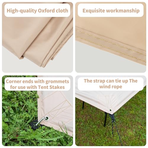Tent Footprint, 210D Oxford Cloth Camping Tent Tarp, PU 3000 Waterproof Ground Sheet Mat for Tent, Backpacking, Hiking, Beach - size: 102 x91 inch