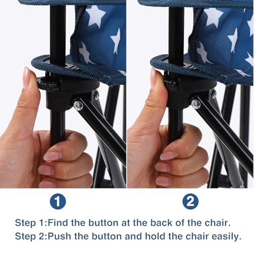 KABOER Kids Outdoor Folding Lawn and Camping Chair with Cup Holder and Carrying Bag, Children's Camping Chairs - color: National Flag
