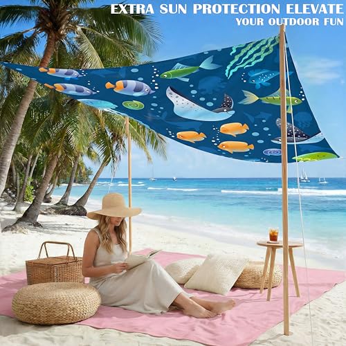 Famstar Beach Blanket Oversized Extra Large 78" X 81",Waterproof Sandproof Beach Blanket 1-7 Adults Lightweight Durable for Travel Camping Hiking Picnic - color: Shark, size: 78" X 81"