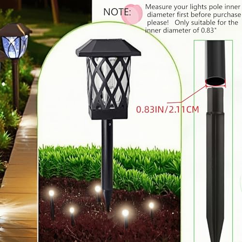 8.25" Reinforced ABS Plastic Solar Ground Spikes - Durable Solar Light Replacement Stakes for Garden, Pathway, Deck, Camping, Christmas Lights (Fits 0.83" Inside Diameter) (Black-2 Pack) - color: Black-2 PACK