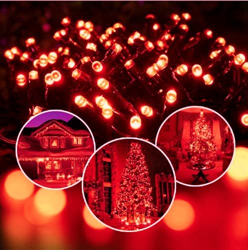 2-Pack Connectable Christmas Lights Outdoor, Total 164FT 400LED Christmas String Lights Waterproof with 8 Modes & Timer, Green Wire Twinkle Lights for Xmas Tree Decorations Outdoor Indoor, Red - color: Red