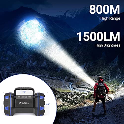 Led Camping Lantern Rechargeable, Camping Flashlight 1500LM, 8 Light Modes, Camping Lights 4800 Capacity, Portable Bright Flash Light for Emergencies, Power Outages, Hurricane, Hiking (Blue 1PACK). - color: Blue, size: 1PACK