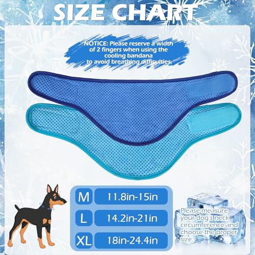 EXPAWLORER Dog Cooling Bandana - 2 Pack Instant Cooling Dog Bandanas, Chill Out Pet Cool Scarf Summer Essentials Ice Neck Cooler Wrap, Prevent Sunstroke for Small Medium Large Dogs, Blue Navy L - color: Blue & Navy, size: Large