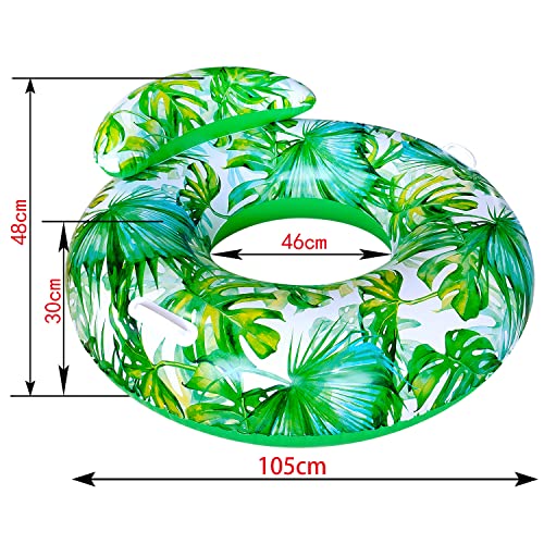 SUNSHINEMALL Inflatable Pool Floats Adult Swimming Rings Pool Floaties Accessories Lake Water Floats Beach Air Sofa Inflatable Lounge Chairs Rafts - color: Leaves