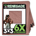 RENEGADE Industrial Tarp 3x3 ft Brown – 6X Stronger, Waterproof, UV-Resistant, PFAS-Free – Heavy Duty Tarpaulin Cover for Camping, Construction, Gardening, Car & Equipment Protection - color: Brown, size: 3x3