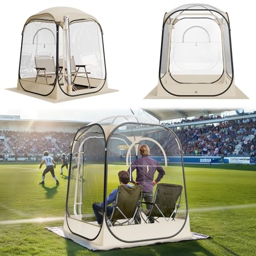 VEVOR Pop up Sports Tent, 8 Sizes Optional Clear Bubble Tent for 1-6 Person, Waterproof Outdoor Pod with Floor Mat & Top Cover, Garden Igloo Dome Tents Camping Shelter for Sports Watching - color: Clear, size: 50" L x 50" W x 66.9" H