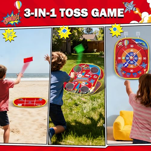 Spider Bean Bag Toss Game for Kids – 3-in-1 Cornhole Board Outdoor Toys for Toddlers, Family Fun Games for Beach & Yard, Birthday Easter Gifts for Ages 3 4 5 6 7 8-12 Year Old Boys Girl