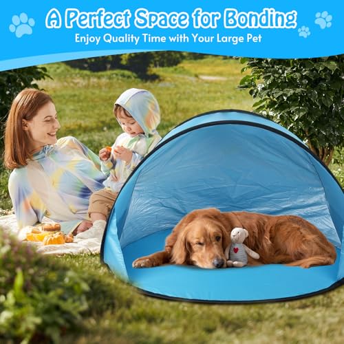 Extra Large Dog Beach Tent - 47" Lx39 Wx30 H,Portable Outdoor Pop Up Pet Tent for Camping with Dogs Cats,Waterproof Dog Sun Shade Shelter for Medium-Sized to Bigger Pets