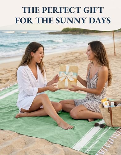LANE LINEN Beach Towel - Pool Towels Oversized, Pre-Washed Extra Large Beach Towels, Sandless Beach Towel, Quick Dry Travel Towel, Large Pool Towel, 39"x71" - Jade Green - color: 11: Jade Green, size: Pack of 1