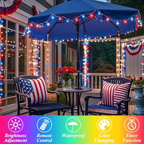 LitHome 164FT 500 LED Color Changing Christmas String Lights Outdoor, 35 Colors RGB Christmas Lights with Remote, Dimmable Led String Light Plug in, Xmas Tree Light Indoor for Holiday Party Decor - color: Green Wire, size: 500LED / 164FT