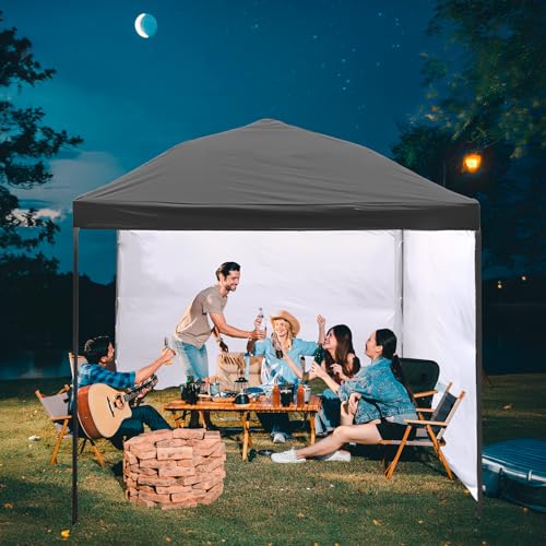 10x10 Canopy Replacement top,10x10ft Pop Up Canopy Top Cover,Silver Coated Durable Replacement Canopy top for Straight Leg Canopy Frame,Grey(1 PCS Top Cover Only) - color: Gray