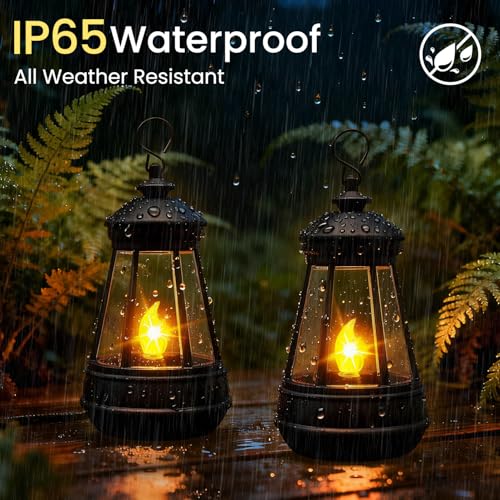 2 Pack Mini Solar Lantern Lights Replacement Parts for Outdoor Statue,Waterproof Solar Hanging Lights Decorative Garden Decor, Warm White