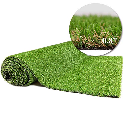 Premium Artificial Turf Grass 4x20 Ft 4-Tone 0.8" Pile Height, Durable Astroturf Fake Grass Rug, Synthetic Grass for Dogs Potty Indoor Outdoor Landscape with Drainage Holes - color: 4 Ft, size: 4 x 20 Feet