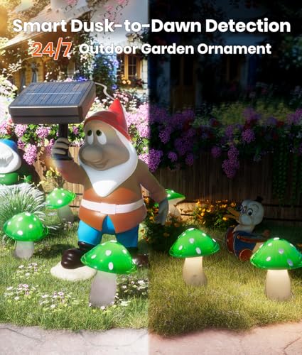 Solar Mushroom Lights Outdoor 9 Pack, Garden Outdoor Decor, 8 Lighting Modes, IP65 Waterproof, Crystal-Clear Fairy Decoration for Pathway/Yard/Flower Bed/Patio/Landscape/Backyard/Dwarf, String 30 FT - color: Emerald Green, size: 9 Pack