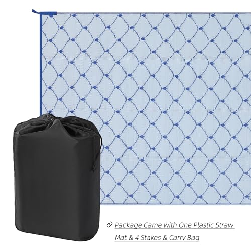 Boulder Bee Outdoor Rugs, Plastic Straw Rug, Outdoor Camping Rugs, Quick Drying Picnic Rug, Sand Free Reversible Beach Mats (5 x 8 Feet, 2.7 lb) - color: White, size: 5*8 Feet