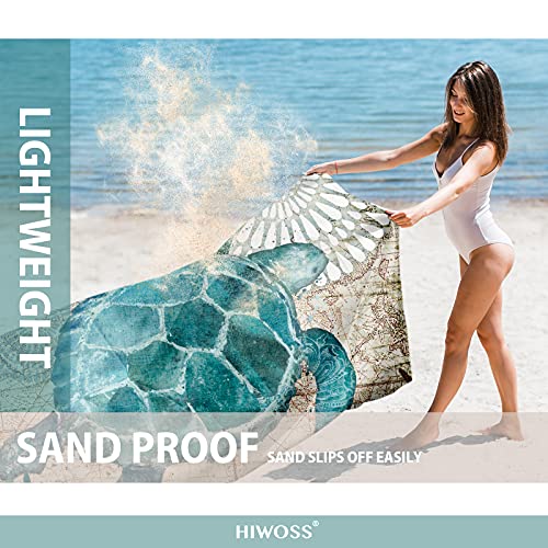 Beach Blanket Waterproof Sandproof Oversized 95”x 80”,Sand Free Beach Mat with Corner Pockets,Portable Mesh Bag for Beach Festival,Picnic,Travel and Outdoor Camping (Seaturtle) - color: Seaturtle