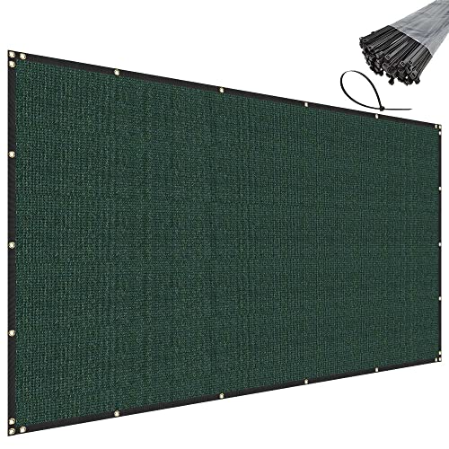 SunnyRoyal 6' x 2' Green Privacy Fence Screen Heavy Duty Windscreen Mesh Fencing Shade Fabric with Brass Grommets for Outdoor Fence Garden Patio Swimming Pool - color: Green, size: 6' x 2'