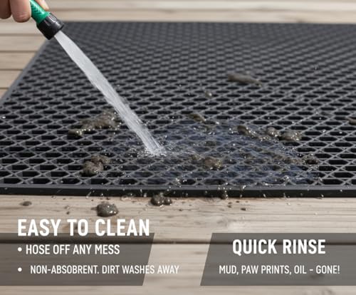 PVC Drainage Floor Mat Non-Slip Commercial Wet Area Mat for Outdoor and Indoor Restaurant Kitchen Bar Swimming Pool Splash Matting Water Drain Flooring Mat,Black, 3FTX10FT - size: 3x10FT