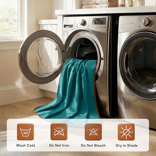 Luciphia 100% Waterproof Blanket for Adults or Large Dogs, Soft Polar Fleece Pet Throw Blankets for Bed Couch Protector Washable, Reversible Leakproof Furniture Protection,Teal Camel,85x57 inch - color: Jade Horizon, size: XL (85x57 inch)