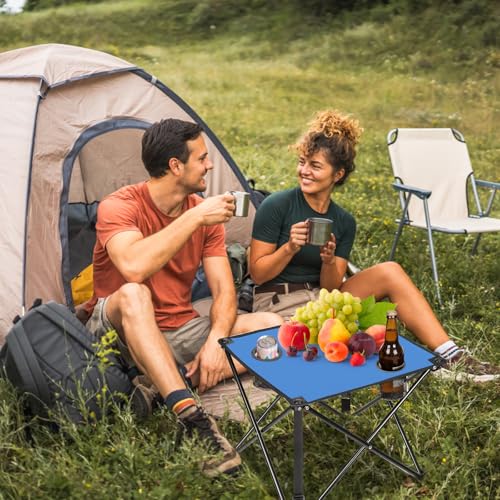 Moclever Foldable Camping Table–Ultralight Portable Table with Cup Holders&Carry Bag, Perfect for Outdoor Adventures,Picnic,Beach, BBQ,Hiking & Home Use - style: 1 Pc Blue