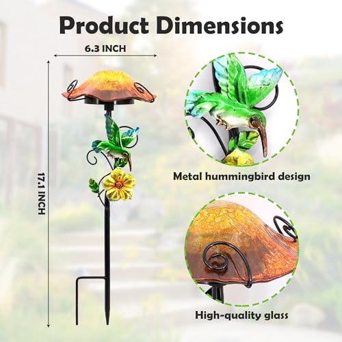 Solar Outdoor Lights Decorative Solar Glass Mushroom Lights Waterproof LED Yellow Garden Stake Light for Walkway Pathway Lawn Patio Yard Decorations. - color: Orange
