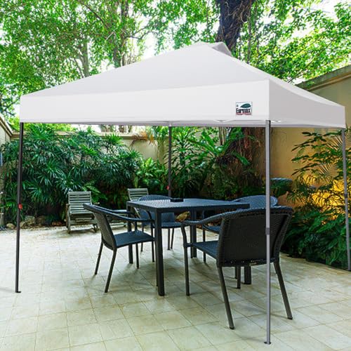 Eurmax USA NOMATTER ONE-Person Open&Close 10x10ft Pop Up Canopy Tent，Portable Shelter Canopy for Outdoor Events，Instant Canopies, Temporary Sunshade,Bonus 4 Sand Bags(White) - color: White, size: 10x10 nomatter