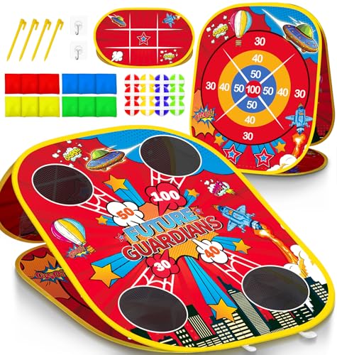 Spider Bean Bag Toss Game for Kids – 3-in-1 Cornhole Board Outdoor Toys for Toddlers, Family Fun Games for Beach & Yard, Birthday Easter Gifts for Ages 3 4 5 6 7 8-12 Year Old Boys Girl