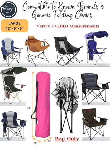 Replacement Bag for Folding Camping Chair, Portable Camp Chair, Hammock, Yoga Mat, Umbrella, Tents, Tripods, Fishing Poles - 420D Oxford Polyester Fabric - color: Pink, size: Large 43"x9"x9"