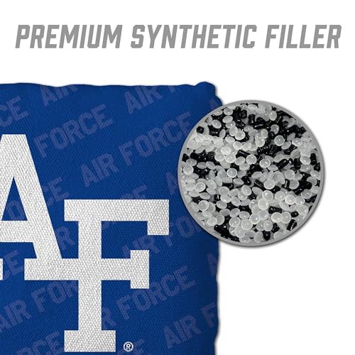 YouTheFan Officially-Licensed NCAA Set of 4 Cornhole Bags - All Weather Regulation 6” x 6” Size - 16oz Weight - Designed in USA - color: Air Force Academy - Blue