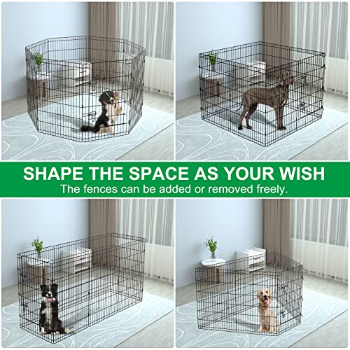 Pet Playpen Dog Pen Foldable Dog Exercise Fence 8 Panels 36 Inch Kennels Pet Playpen Options Ideal for Pet Medium Animals Outdoor Indoor - style: 24'' x 36'' x 8PCS