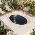 Outdoor Rug 5x8ft, Abstract Navy Blue Geometric Pattern Indoor Area Rug for Patio Backyard Deck Large Floor Mat, Modern Boho Nordic Style Non-Slip Outside Carpet Balcony Porch Camping Rugs Picnic Mat - size: 5' x 8' (Rectangular)