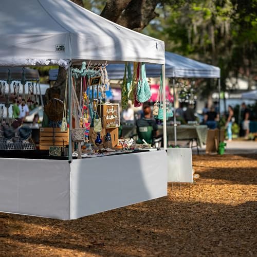 Eurmax USA 2pcs Half Sidewalls for Pop Up Canopy Tent 10'x10', 10'x15', 10'x20', 2 Half Walls with Rail Bars(White) - color: White, size: 10x10 Half Walls With Rail Bars