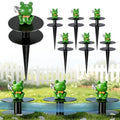6 Pcs Frog Garden Hose Guide Stakes, 8.7" Heavy Duty Cast Iron Hose Guide for Garden, Metal Water Hose Guide, Rustproof Decorative Hose Guides for Outside Flower Beds, Lawn & Plant Protection - style: Frog